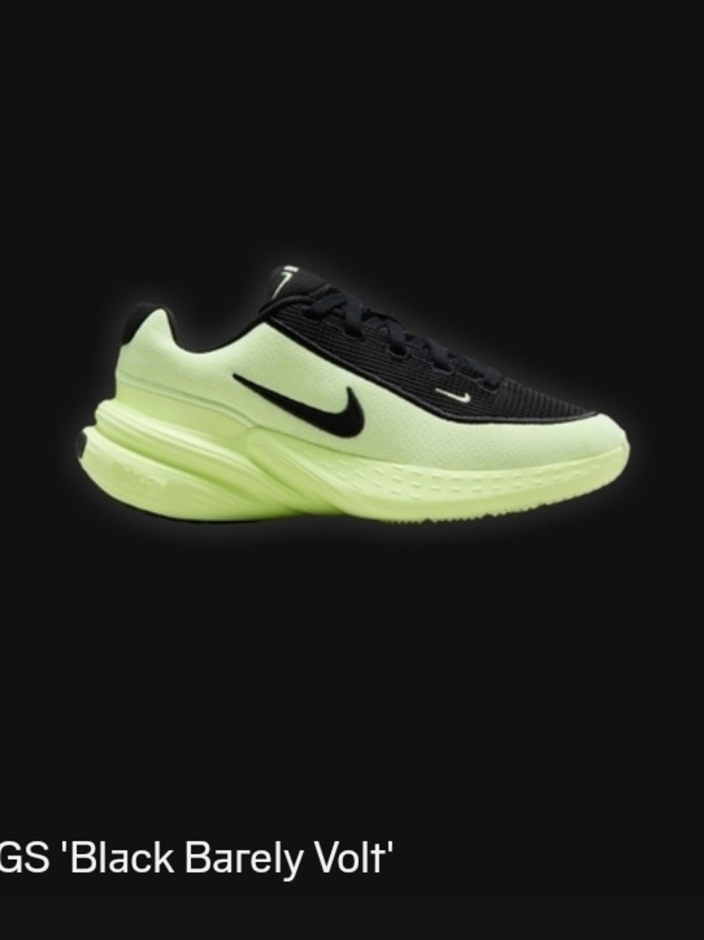 Nike Barely Volt and Black Athletic Sneaker